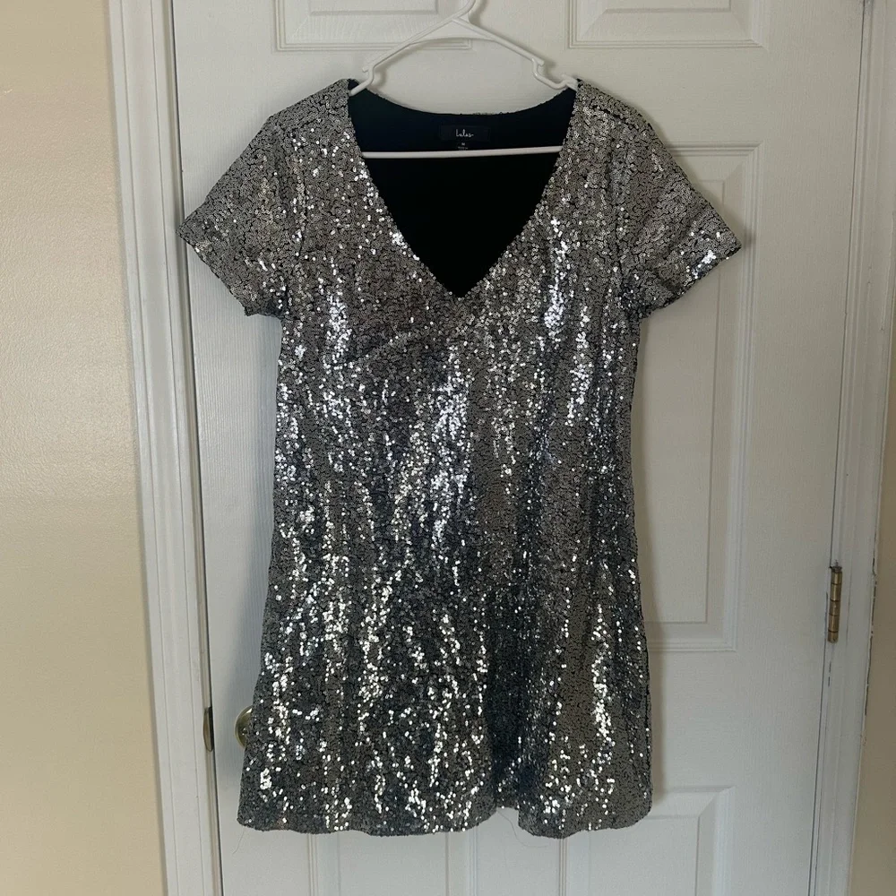Lulus Silver Sequin Dress - Picture 2 of 4